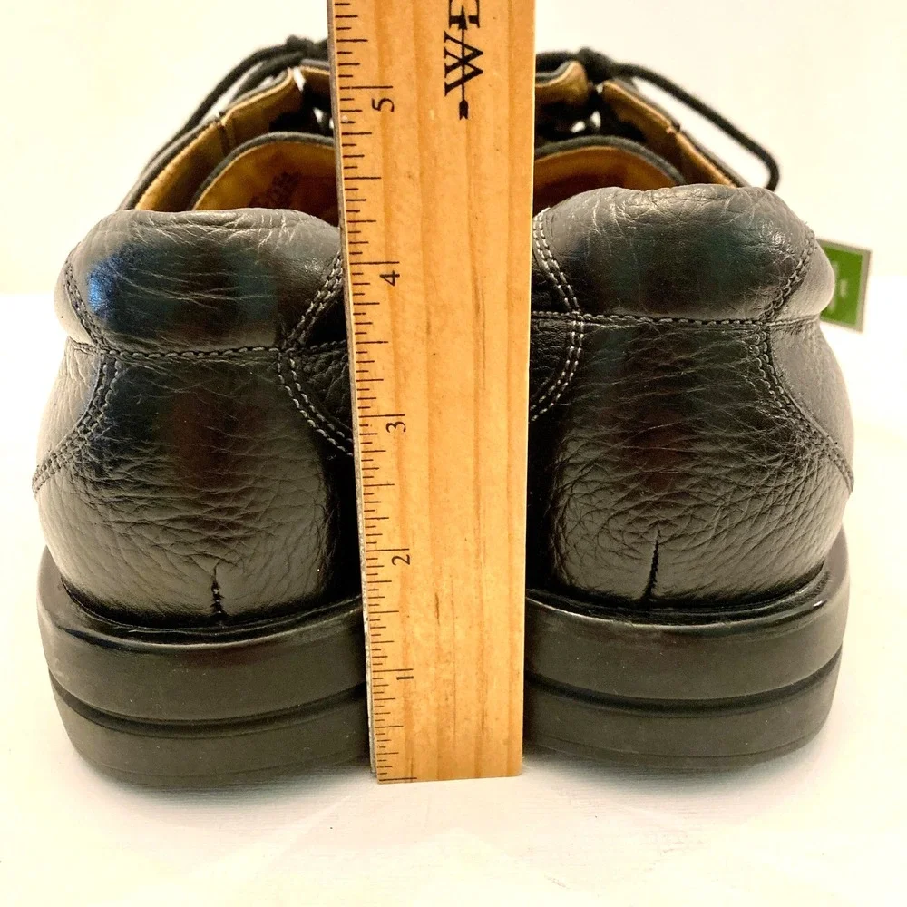 Bass Pebbled Leather Lace Up‎ Oxfords Black Cusion Step 